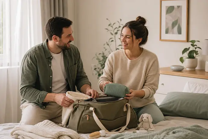 MomBaby editorial image: Pregnancy guide: Partnerinizin hastane çantası: partnerler for iletişim and destek önerileri
