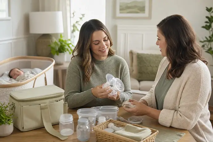 MomBaby editorial image: دليل الحمل: Süt sağmak neden emzirmeye yardımcı olabilir?: adım adım uygulama rehberi