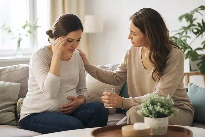 MomBaby editorial image: Guide de grossesse : Hamileyken kanama: belirtiler, nedenler ve ne zaman yardım alınmalı