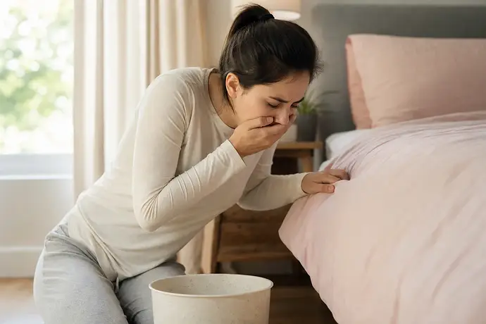 MomBaby editorial image: Ciddi sabah bulantısı: belirtiler, nedenler ve ne zaman yardım alınmalı